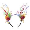 LED Christmas Antler Headband Party Accessories Flashing Christmas Headhoop Festival Party Hairband Holiday Headwear