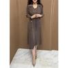 Spring Autumn Two Pieces Elegant Fashion Dress Lady Long Sleeve Temperament Solid Color Vestido Women Vintage Casual Dress