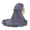 1Pc Fashion And Beautiful Fit 3-6 Years Old Girls Cute Solid Color Hijab Head Scarf With Crinkles Baby Muslim Shawl Turban Caps
