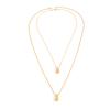 Minimalist Water Drop Pendant Necklace, Versatile Daily Double Thin Chain Clavicle Chain For Women