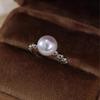 Zhuji Freshwater Pearl Women's Ring - Single Natural Pearl, High Luster, Elegant Handcrafted Jewelry.