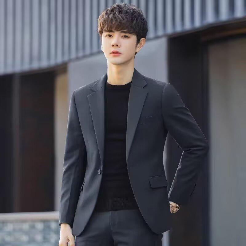Men's Slim Fit Light Luxury Casual Jacket - Korean Style, Handsome Spring/Summer Small Suit