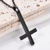 Silber/Schwarz Farbe 1 Stück Edelstahl Umgedrehtes Kreuz Halskette für Männer Invertiertes Kreuz Anhänger mit Kette Modeschmuck