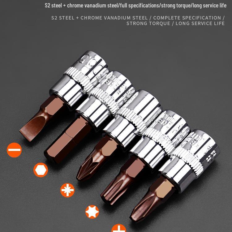 Compact Hex Torx Socket & Phillips Screwdriver Set, T30 Flower Bit