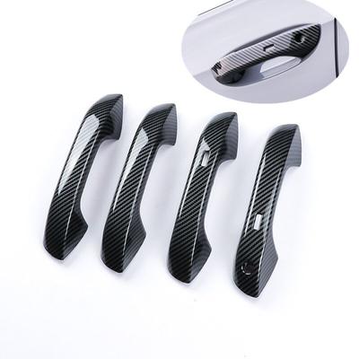 Dla Seat Leon FR MK4 2022 2023 LHD Carbon Fiber Chrome Car Side Door Handle Cover Trim Sticker Styling