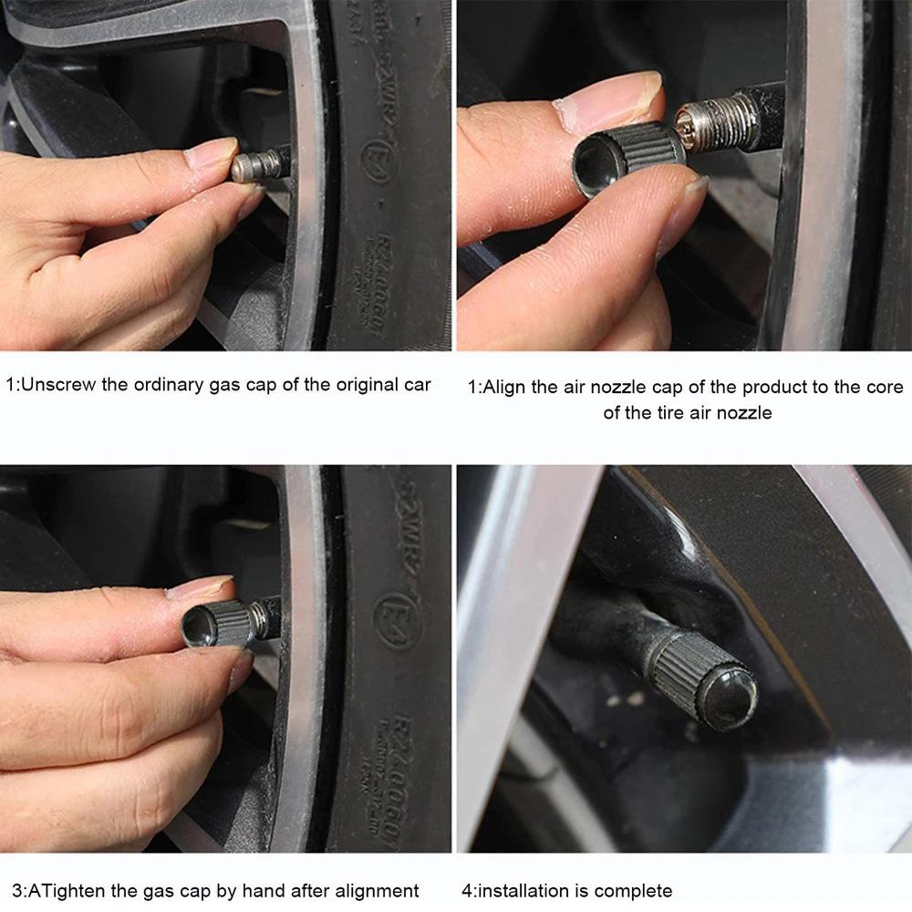 Universal Plastic Tire Valve Stem Caps with Rubber Ring Black Dustproof Air Valve Cover for Car Motorcycle Bike Wheel Tyre Valve Stems 1