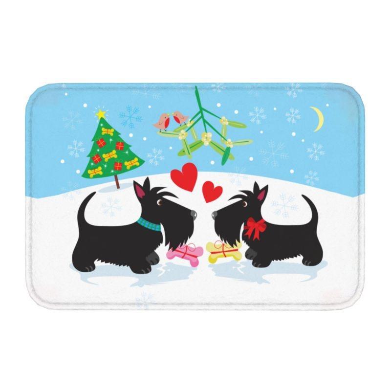 Cute Scottish Terrier Front Door Floor Entrance Mats Indoor Scottie Dog Bath Kitchen Doormat Toilet Carpet Rug Home Decoration