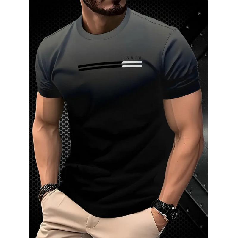 Sommer Herren Freizeit Mode Kreativ Lässig Täglich T-Shirt Locker Lässig T-Shirt 3D Digital Farbe Gedrucktes T-Shirt