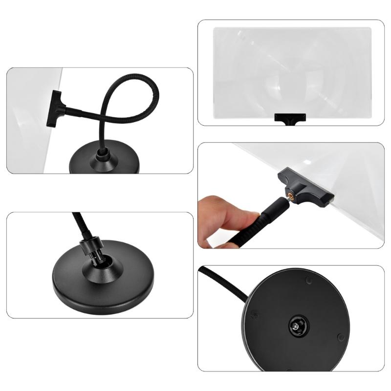 4 Times Magnifying Glass Magnifying Screen Magnifier with Stand Flexible Neck for Reading Small Prints Sewing Phone