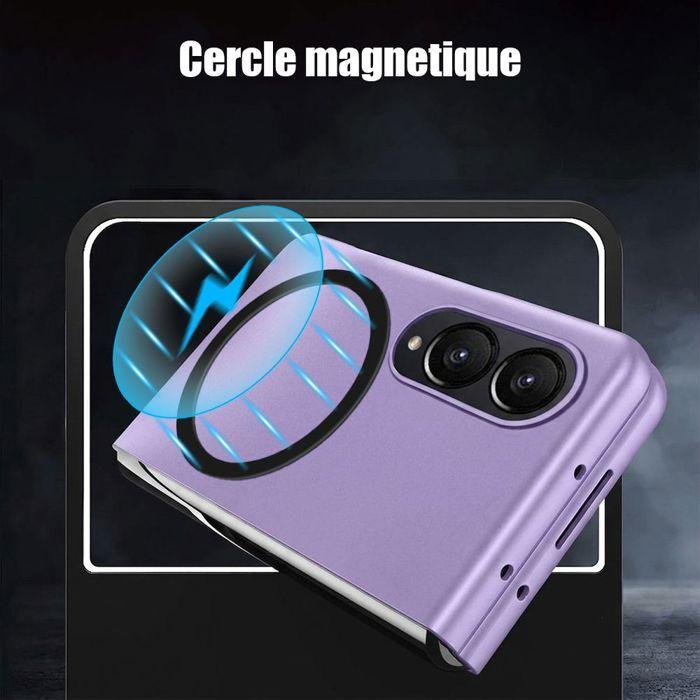 Hülle mit 2 gehärteten Gläsern für Samsung Galaxy Z Fold 8, Hart mit Magnetischem Kreis - Violett