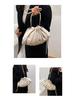 Plissierte Wolke Damen Umhängetasche Knödelform - Trendig, Vielseitig, Großes Fassungsvermögen, Schultertasche mit Kordelzug