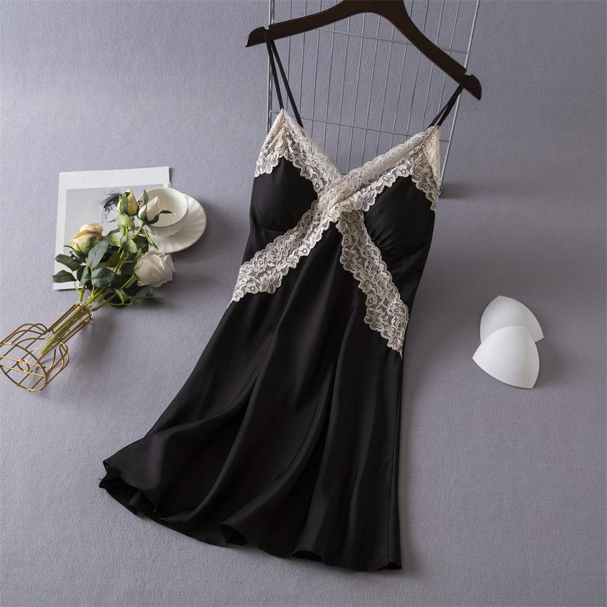 New sexy pajamas women's summer ice silk nightdress suspender shorts loungewear two-piece suit thin Internet celebrity live broadcast