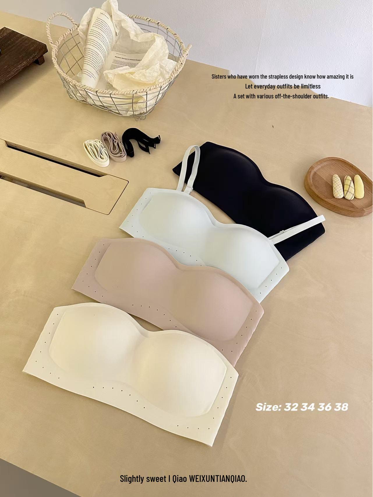 

Бесшовный бюстгальтер без бретелей Чистое желание - Поддерживающая модель с вырезами, стиль Бандаж, Нижнее белье 38/85