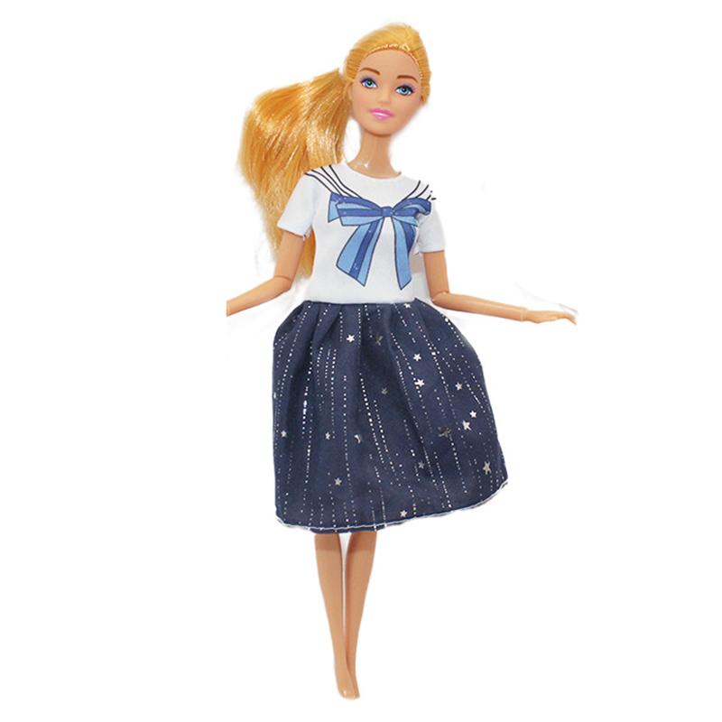 30cm Girl Doll Full Set 11.5inch Joints Doll with Fashion Rainbow Skirt Girls Dress Up Toys