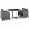 VidaXL 5-piece Nesting Garden Set and Cushions Rattan Grey