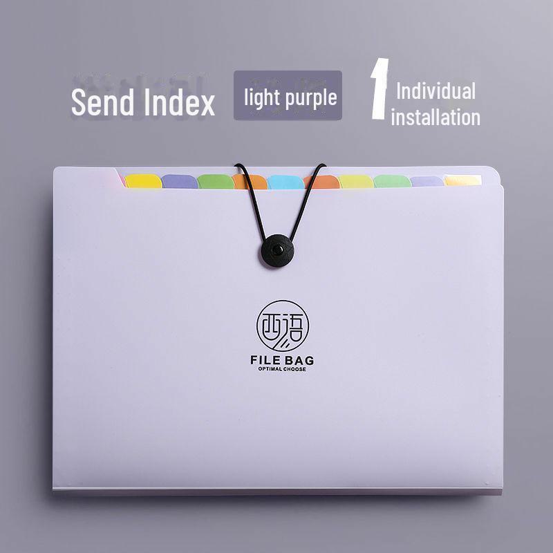 Large Capacity A4 Transparent Accordion File for Document Storage