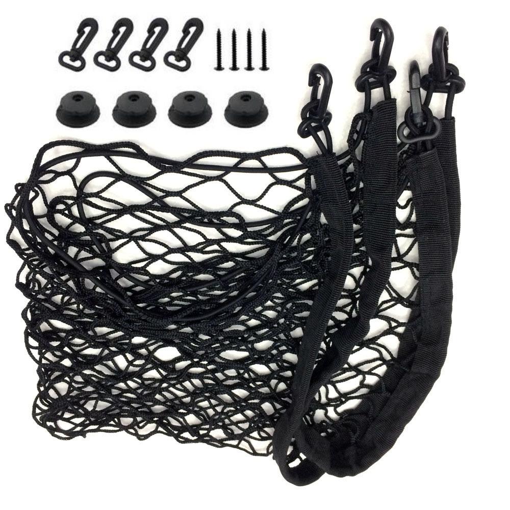 

90x40cm Car Double Layer Reinforced Cargo Net Nylon Elastic Mesh Trunk Storage Organizer Pocket Universal Auto Luggage Holder Accessory