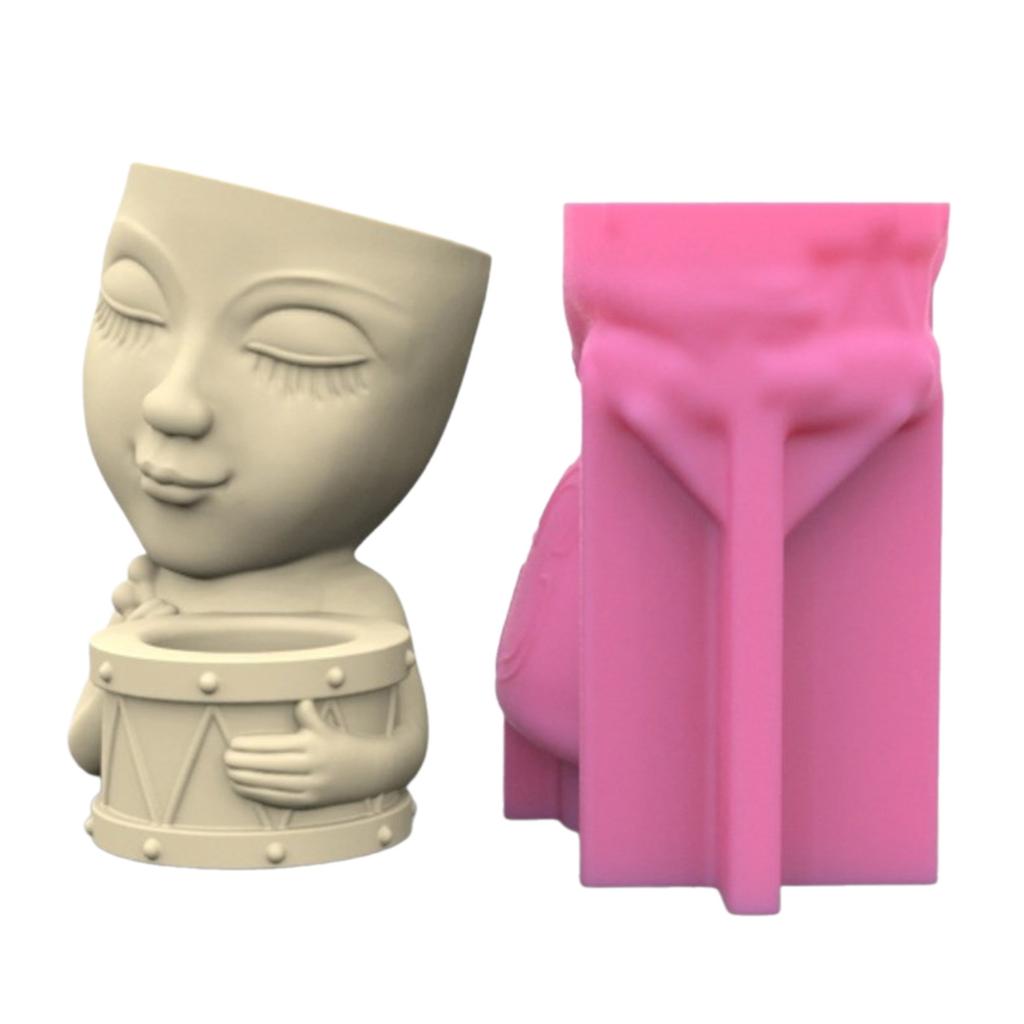 2 Stampi In Silicone Per Candele A Forma Di Vaso - Riutilizzabili Per Cemento, Gesso, Resina, Diametro 6 Cm - 6