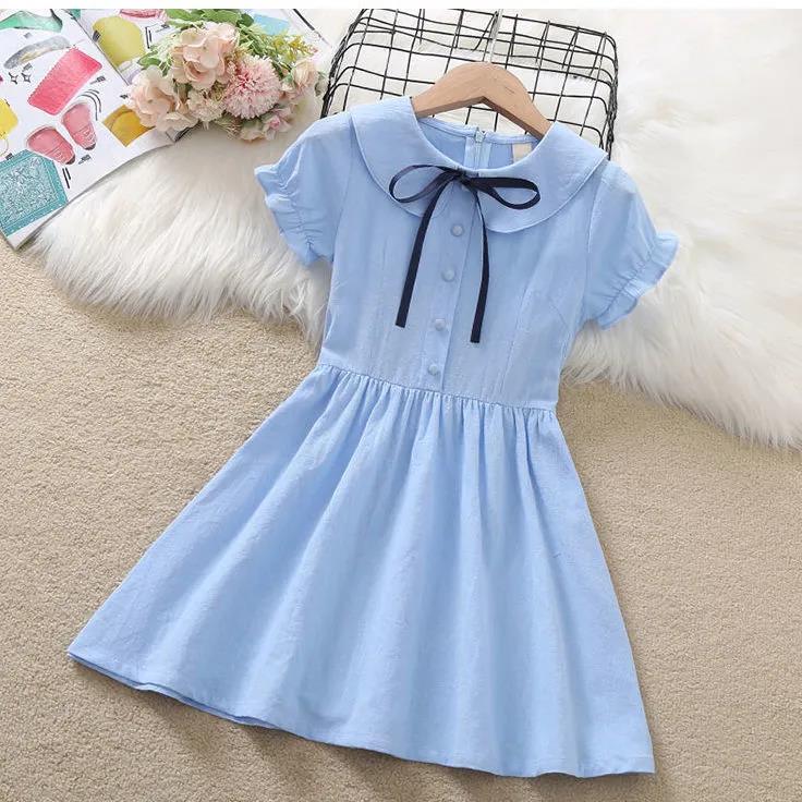 Girls' Dresses Summer Dresses Girls Princess Dresses Children's Summer Solid Color Cotton Skirts