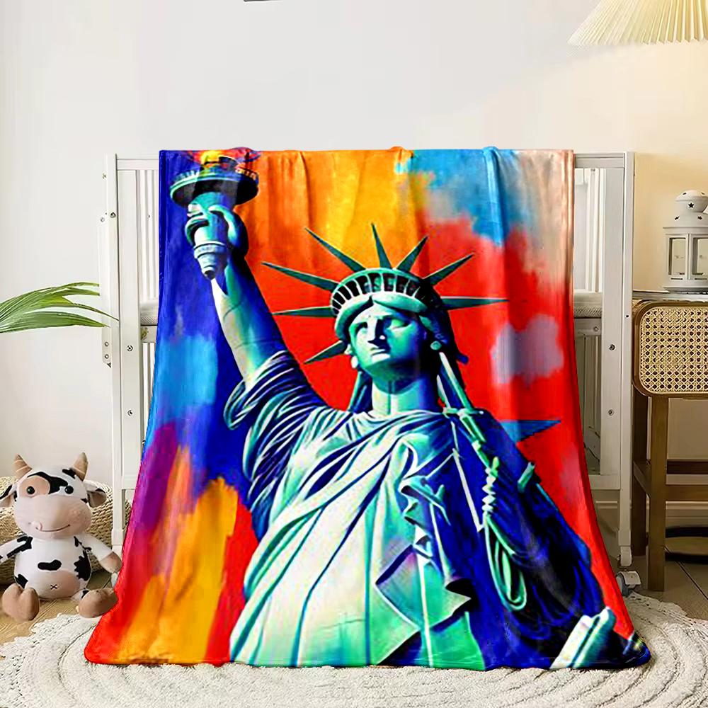Statue of Liberty Art Print Blanket Flannel blanket for bedroom, living room, sofa, and nap sofas.