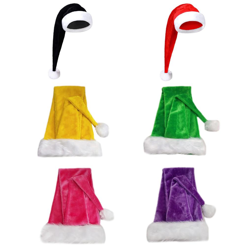 Christmas Party Hat Long Christmas Hat Plush Santa Hat Christmas Party Decor