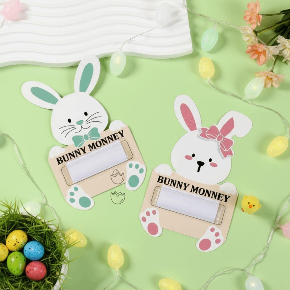 6PCS/SET Portable Bunny Banknote Card Funny Money Wallet Gift Card Holder  Home Decorations