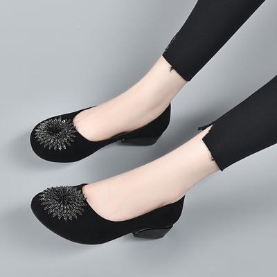 Rundkopf-Ballerinas Damen Frühling neu Schafsleder Sonnenblumen-Puppe Schuhe flacher Ausschnitt weiche Sohle Slipper
