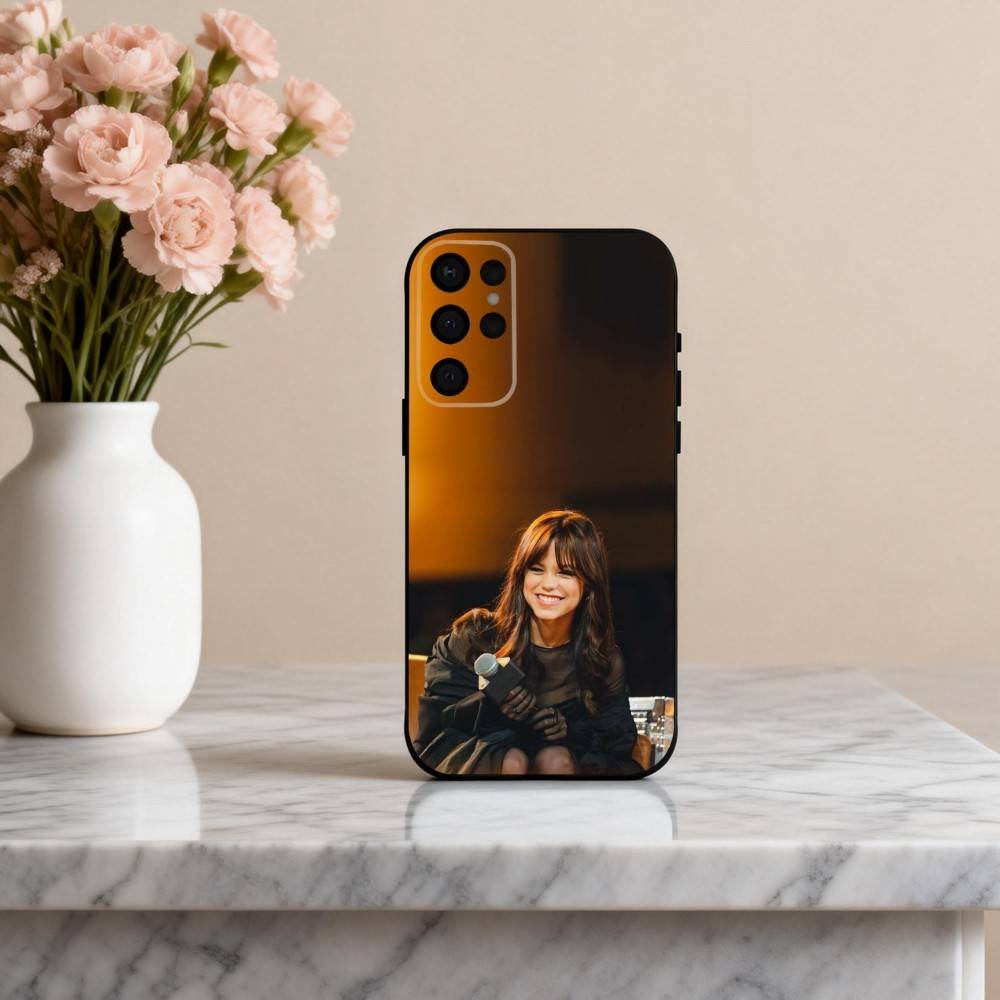 Spunky J-Jenna O-Ortega Actress Phone Case For Samsung S25,S24,S21,S22,S23,S30,Ultra,S20,Plus,Others Soft Black Cover