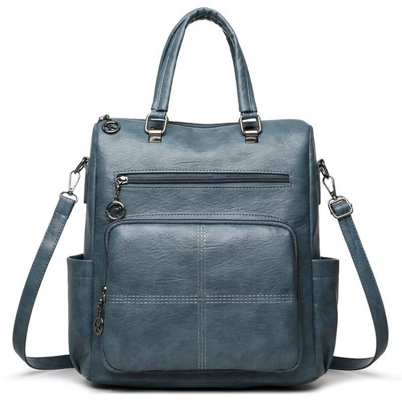 Damen Rucksack Handtasche Koreanischer Stil Multifunktional Umwandelbar Crossbody Handheld Rucksack Mit Goldfarbener Hardware Reise Tragetasche