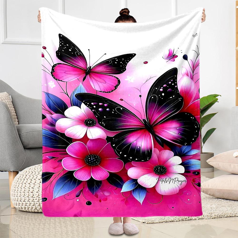 Enchanted Butterfly Garden blanket Suitable for offices, travel, living rooms also a good gift for friends and family Suitable for all seasons.