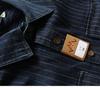 Men's Casual Retro Striped Denim Shirt Jacket - Long-Sleeved, Loose Fit for Spring and Autumn
