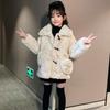 Mädchen Lamm Wolle Jacke Herbst und Winter Kleidung Pelz Einteiliges Mode Kinder Jacke Verdickt und Samt