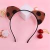 Leopard Print Cats Ear Headband for Casual and Formal Plush Anime Ear Hairband Roleplay Props Hairband for Adult Kids