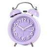 Three-dimensional digital creative bell ringing clock convex literal texture fashionable metal alarm clock silent luminous seat clock
