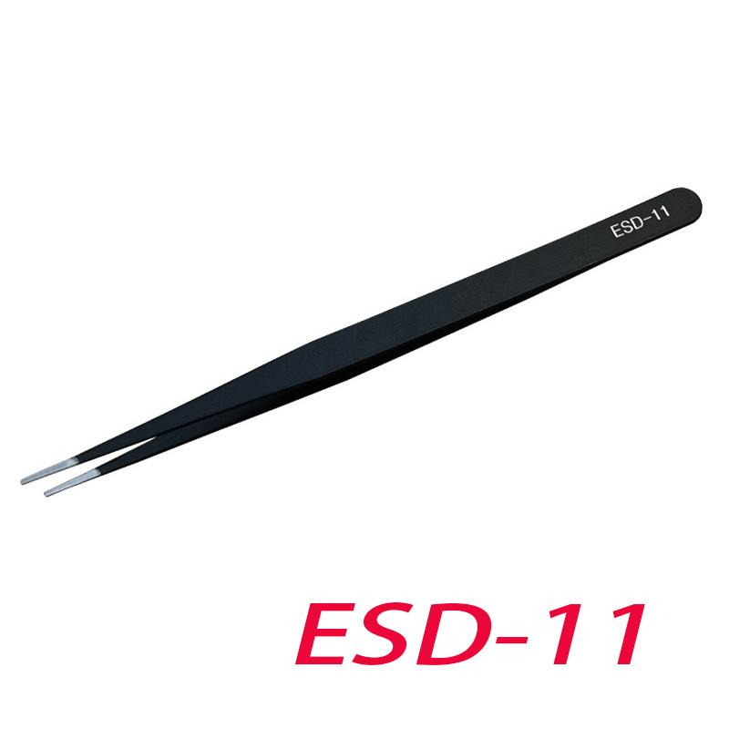 Anti-Static Stainless Steel Tweezers Precision Maintenance Industrial Repair Curved Working Model Making Hand Tool