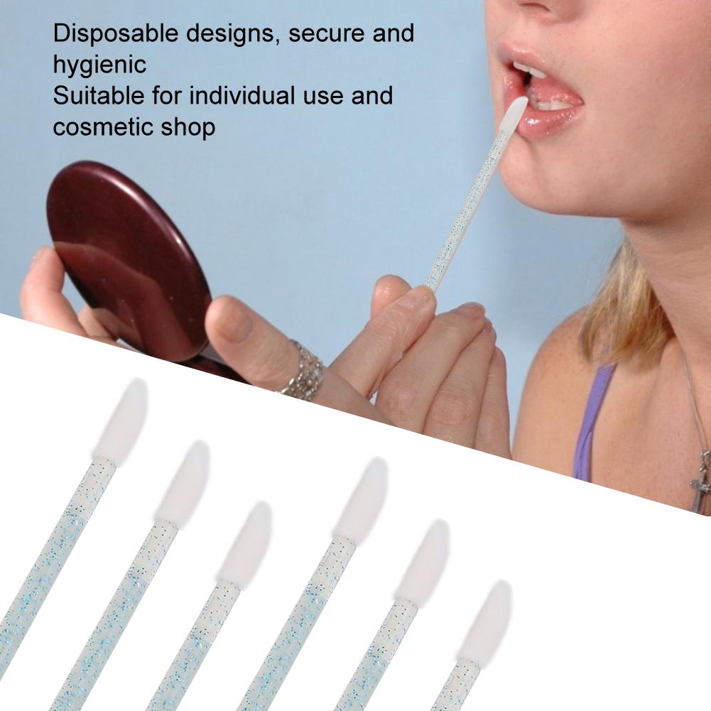 100pcs Disposable Lip Brush Eyelash Cleaning Cotton Swab Lash Mousse Brush Makeup Tool