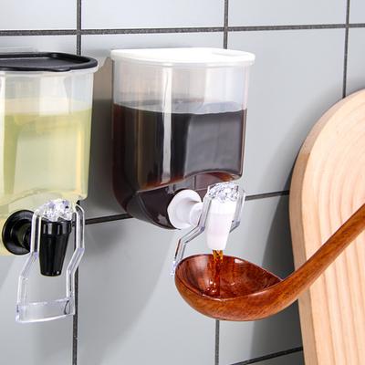 1/2Pcs Oil Bottle Dispenser for Kitchen Wall Mounted Clear Plastic Condiment Container with