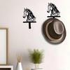 Hat Hook Wall Mount Multi Functional Wall Hanger Horse Silhouette Wall Mounted Iron Hook Black Horse Walls Hooks coats