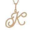 A-Z Cursive Initial Letter Pendant Necklace For Women Simple Rope Chain Pendant Necklace Jewelry Gift
