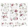 1set 3 Sheets 3 Styles PVC Waterproof Decorative Stickers Self Adhesive Floral Decals for Furniture Decoration Flower 300x150mm 1 Sheet/style
