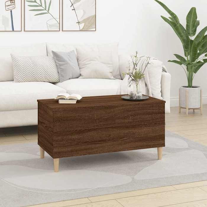 819587 vidaXL Table basse Chêne marron 90x44,5x45 cm Bois d'ingénierie