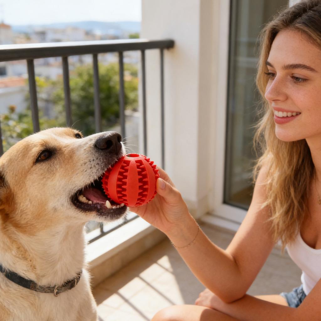 Dog Toy Ball,  Resistant, Grind Teeth, Puppy, Self Fun, Boredom,  Rubber Ball, Pet Training