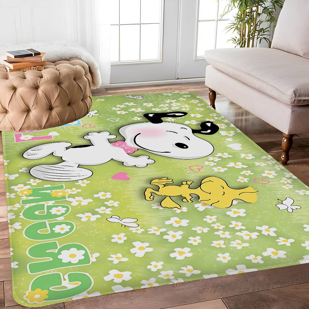 Cute Dog S-Snoopy Floor Mat INS Style Soft Bedroom Floor House Laundry Room Mat Anti-skid Household Carpets