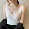 Ice Silk T-shirt Knit Bottoming Camisole Tank Top Women's Summer Inside V-neck Slim Outer Sleeveless Tops