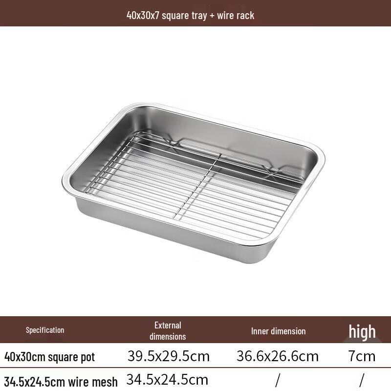 Stainless Steel Draining Tray with Rack