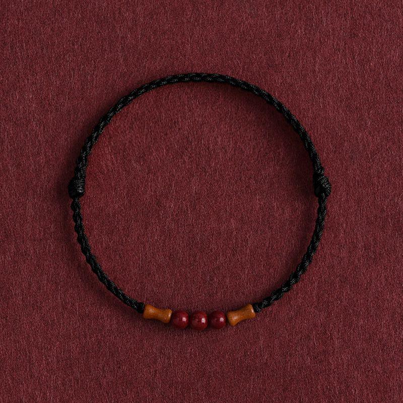 

Браслет-амулет из бамбука и натурального персикового дерева с высокой посадкой, на красной веревке, мужской и женский, с киноварью, бусинами удачи, плетеный ремешок на год судьбы Slub Knot Rope [Elegance Black]]