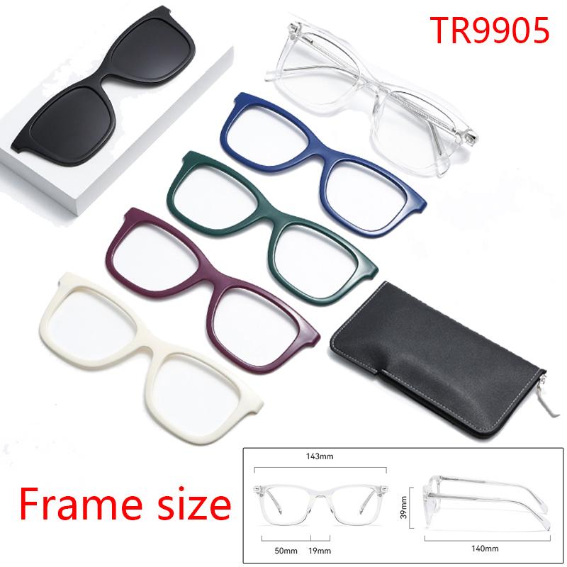 

Magnetic Attachable Lens Myopia Glasses Frame High-end Equipped Prescription Lenses Polarized Sunglasses Transparent frame SHOW AS PICTURE