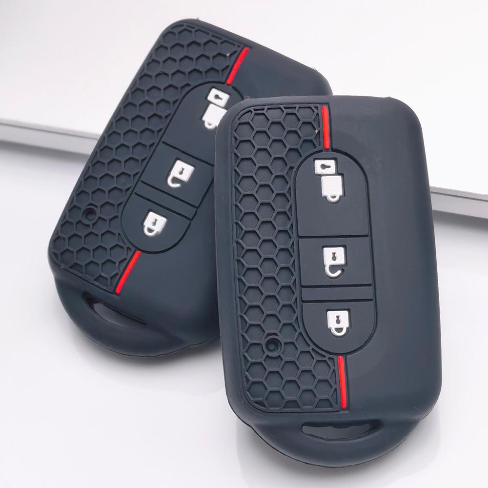Silicone Key Cover for Nissan 3 Button Smart Key, Fits Nissan Qashqai X-Trail Juke Pathfinder Navara, Shockproof Key Fob Holder, Protective Accessory