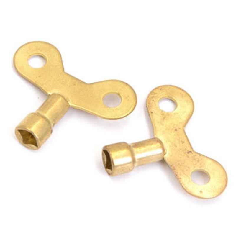 2X Kühlerentlüftungsschlüssel Vierkantschlüssel Messing Verriegelter Wasserhahn Wasserschlüssel Schalter Außenwasser Spezial Eisen Wasserhahn Schlüssel