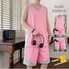 Men's 2026 Summer Ice Silk Basketball Vest & Shorts Set - Sleeveless, Quick-Dry, Loose Fit for Training